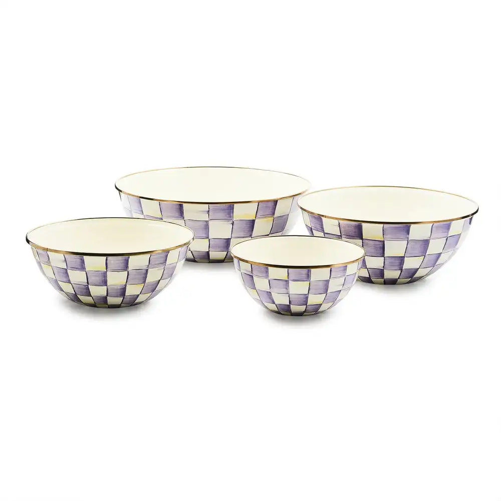 Violet Check Extra Large Everyday Bowl