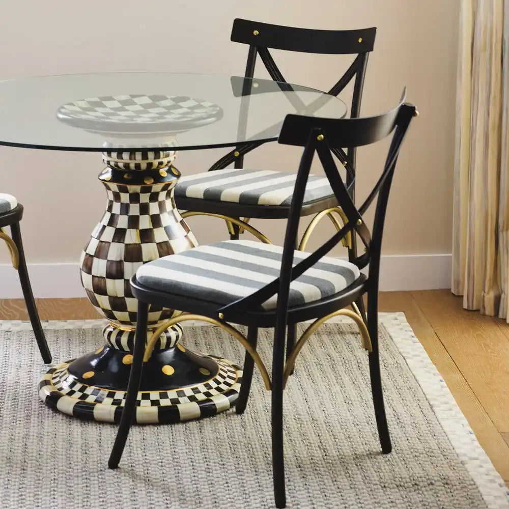 Mocha Check Ceramic Pedestal Table Base