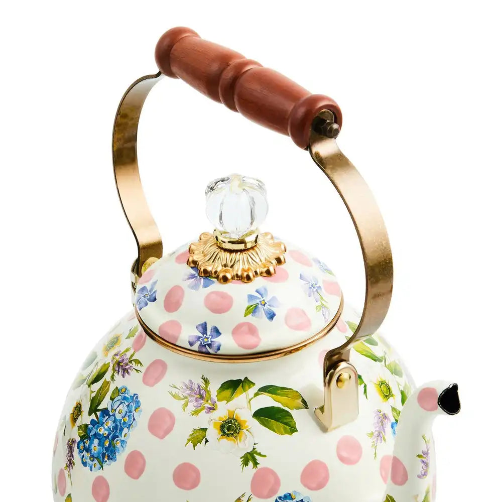 Rosy English Garden 2 Quart Tea Kettle