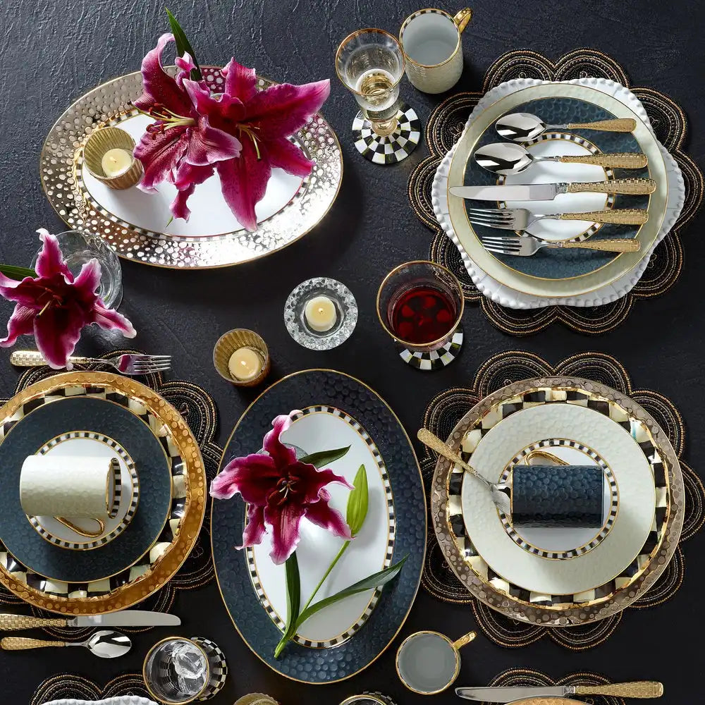 Gold Check Flatware 5-Piece Place Setting