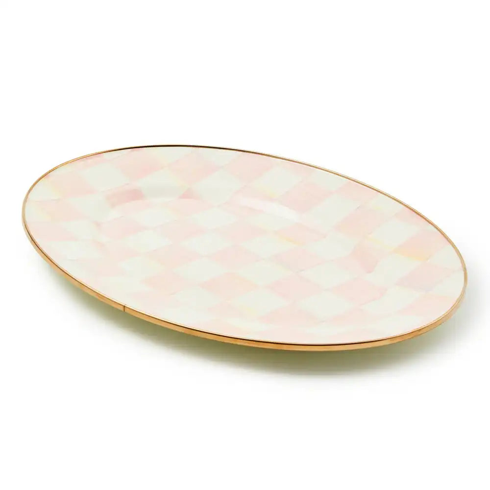 Sky Check Medium Oval Platter