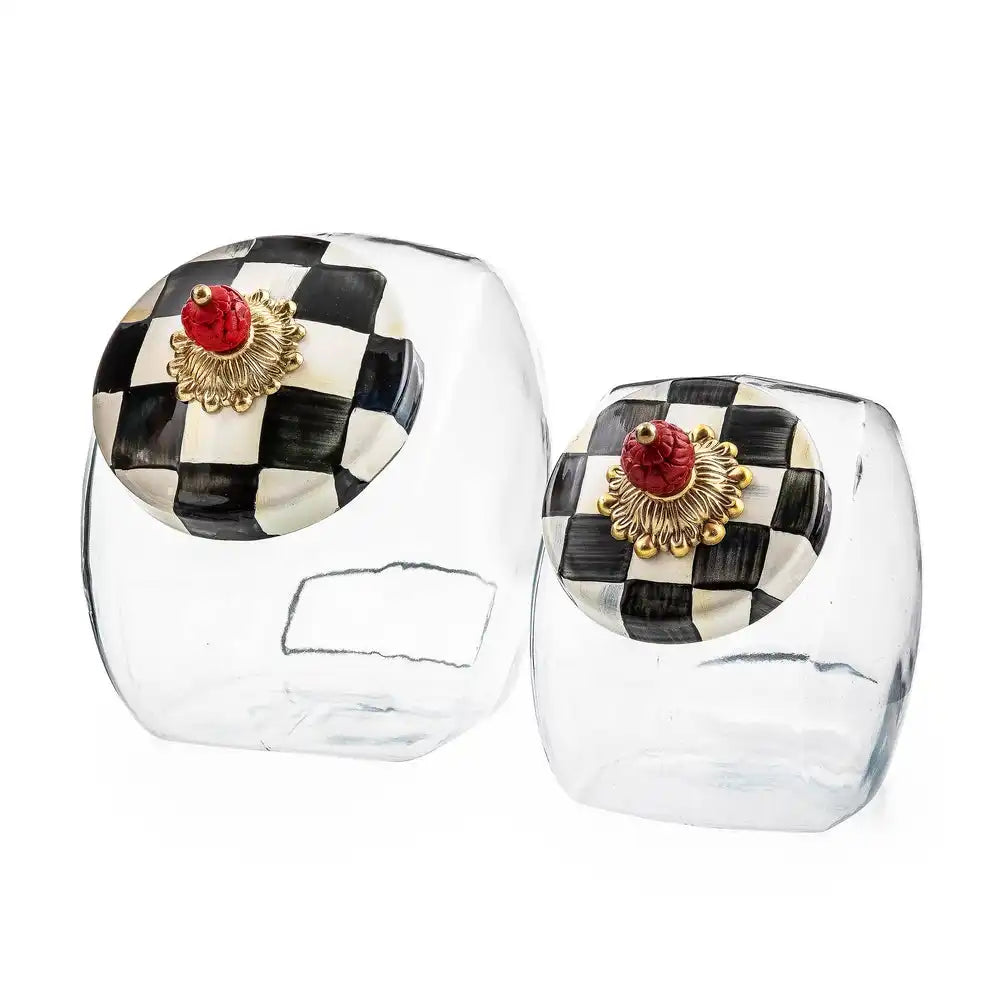 Sweets Jar with Courtly Check Enamel Lid