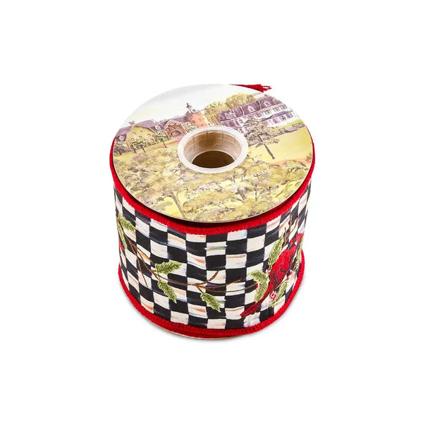 Courtly Check Cardinal 4" Ribbon