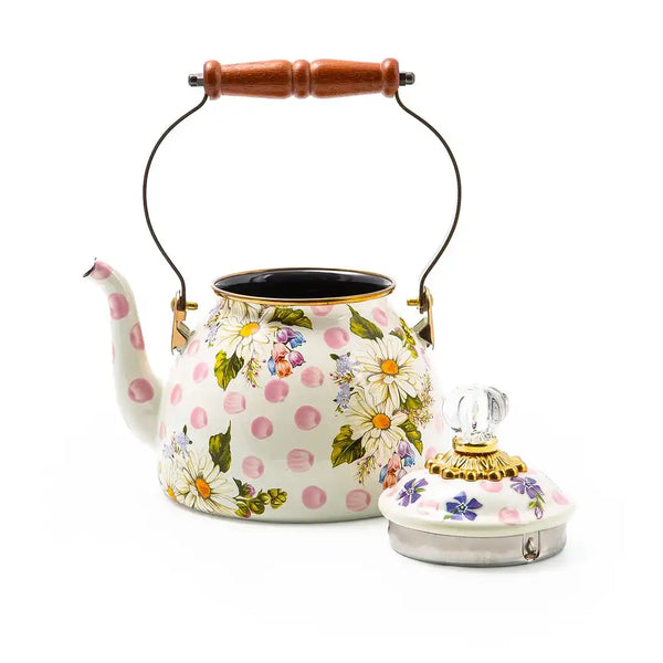 Rosy English Garden 2 Quart Tea Kettle