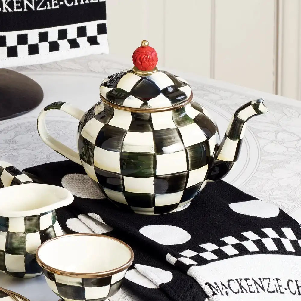 Mocha Check 4 Cup Teapot