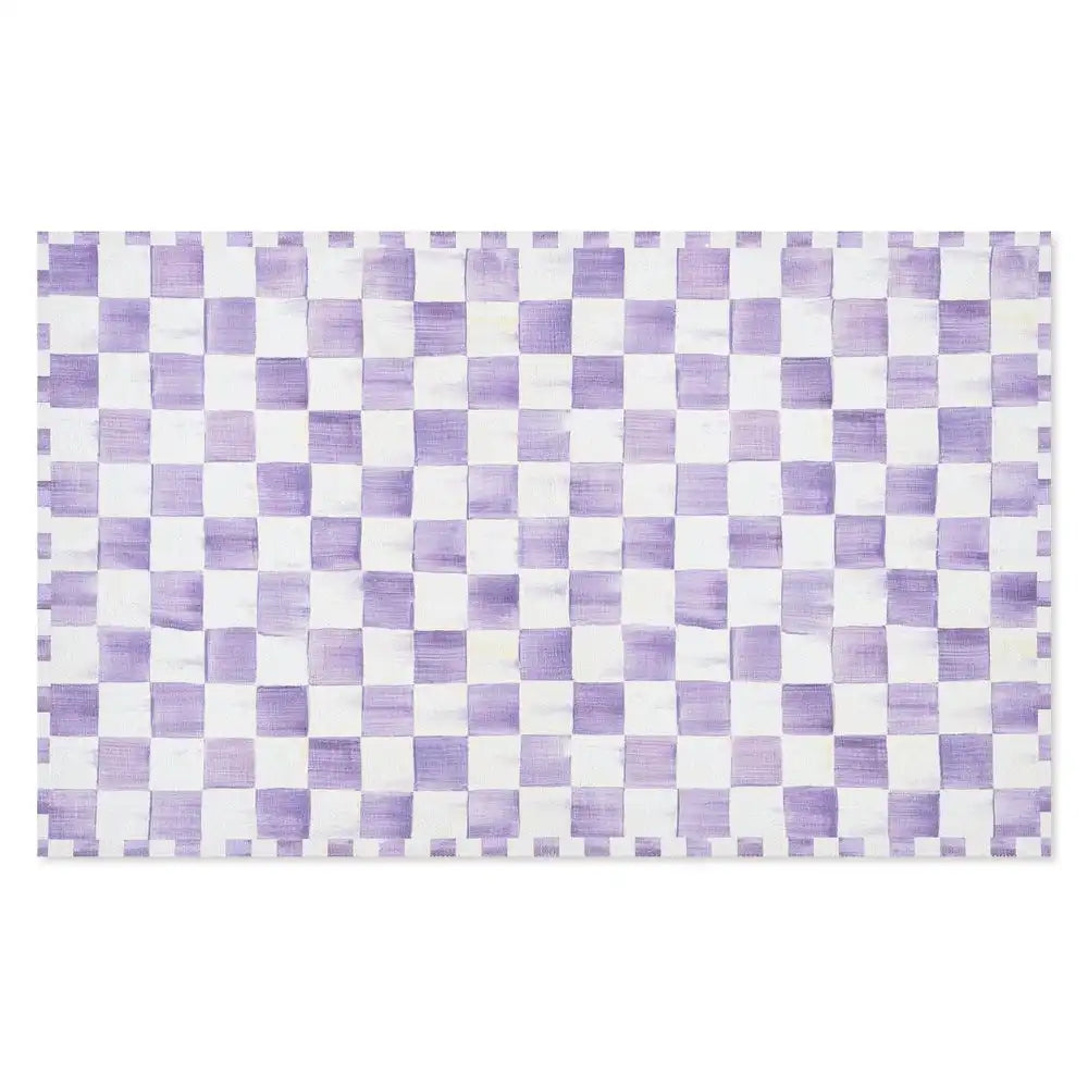 Violet Checkered 2' x 3' Washable Rug