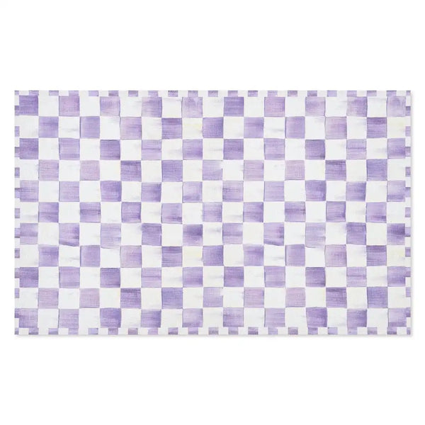 Violet Checkered 2' x 3' Washable Rug