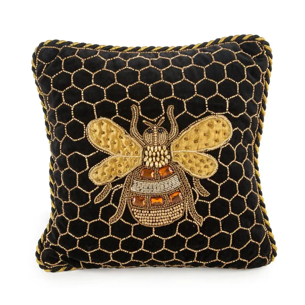 Queen Bee Black Throw Pillow Main image