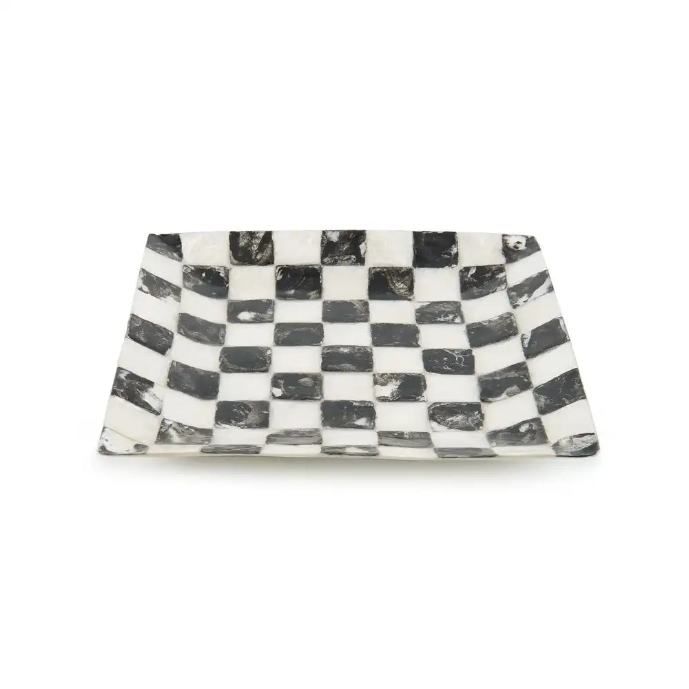 Sky Check Capiz Catchall Tray