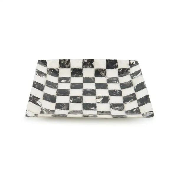 Sky Check Capiz Catchall Tray