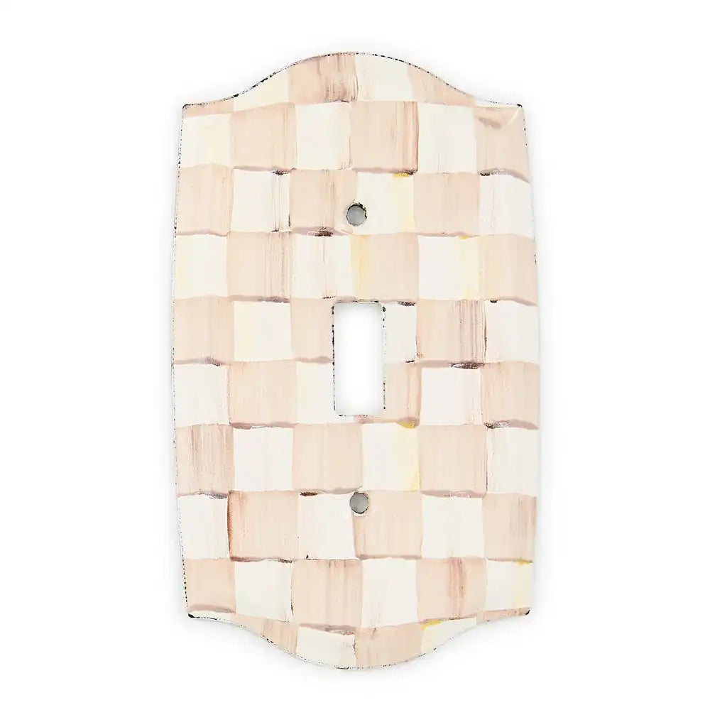 Mocha Check Double Outlet Cover