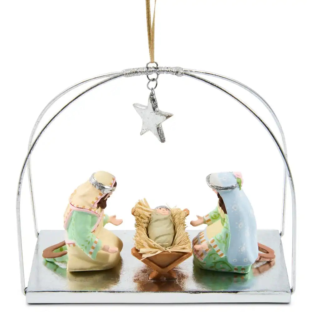 Patience Brewster Silver Nativity Holy Family Ornament