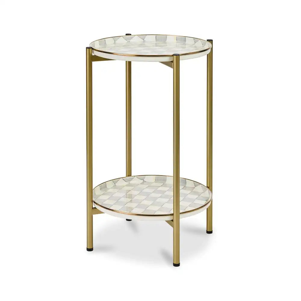 Courtly Check Enamel 2-Tier Cocktail Table