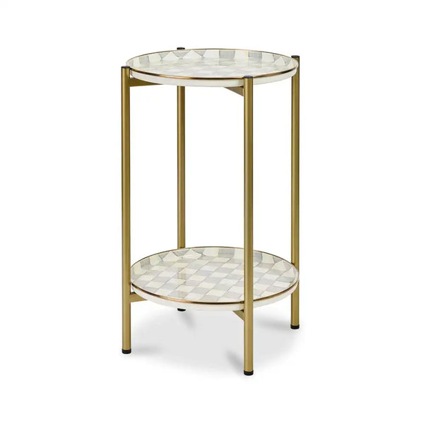 Courtly Check Enamel 2-Tier Cocktail Table