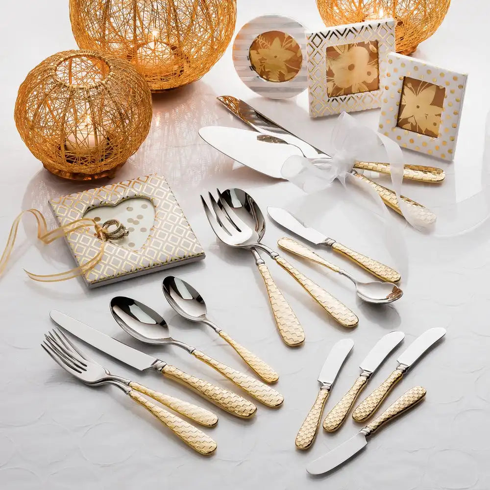 Gold Check Flatware 5-Piece Place Setting Secondary image