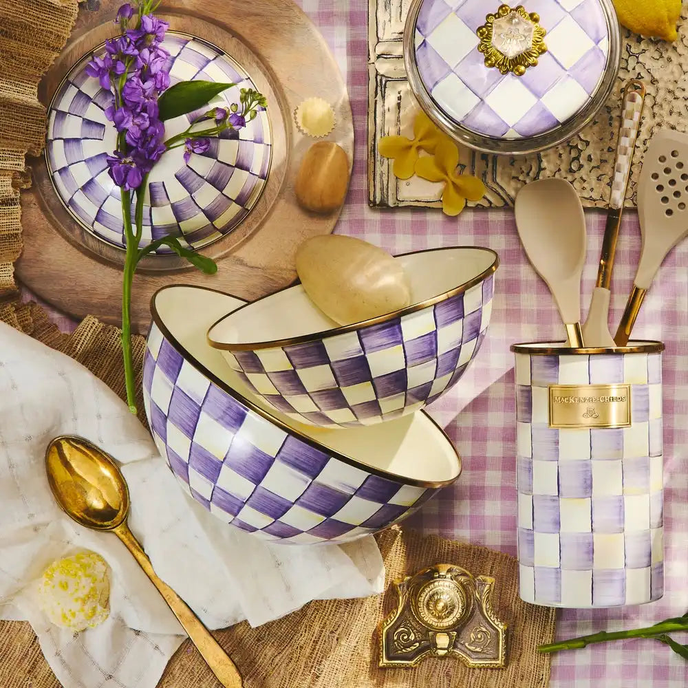 Violet Check Extra Large Everyday Bowl