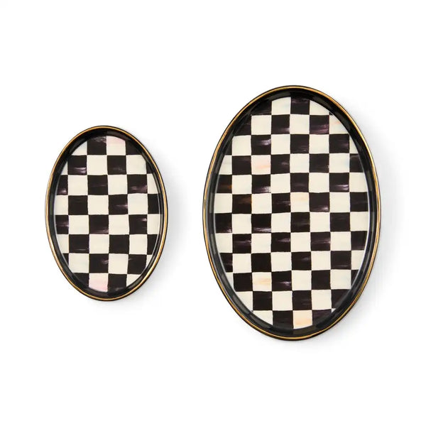Courtly Check Oval Trinket Dishes, Set of 2