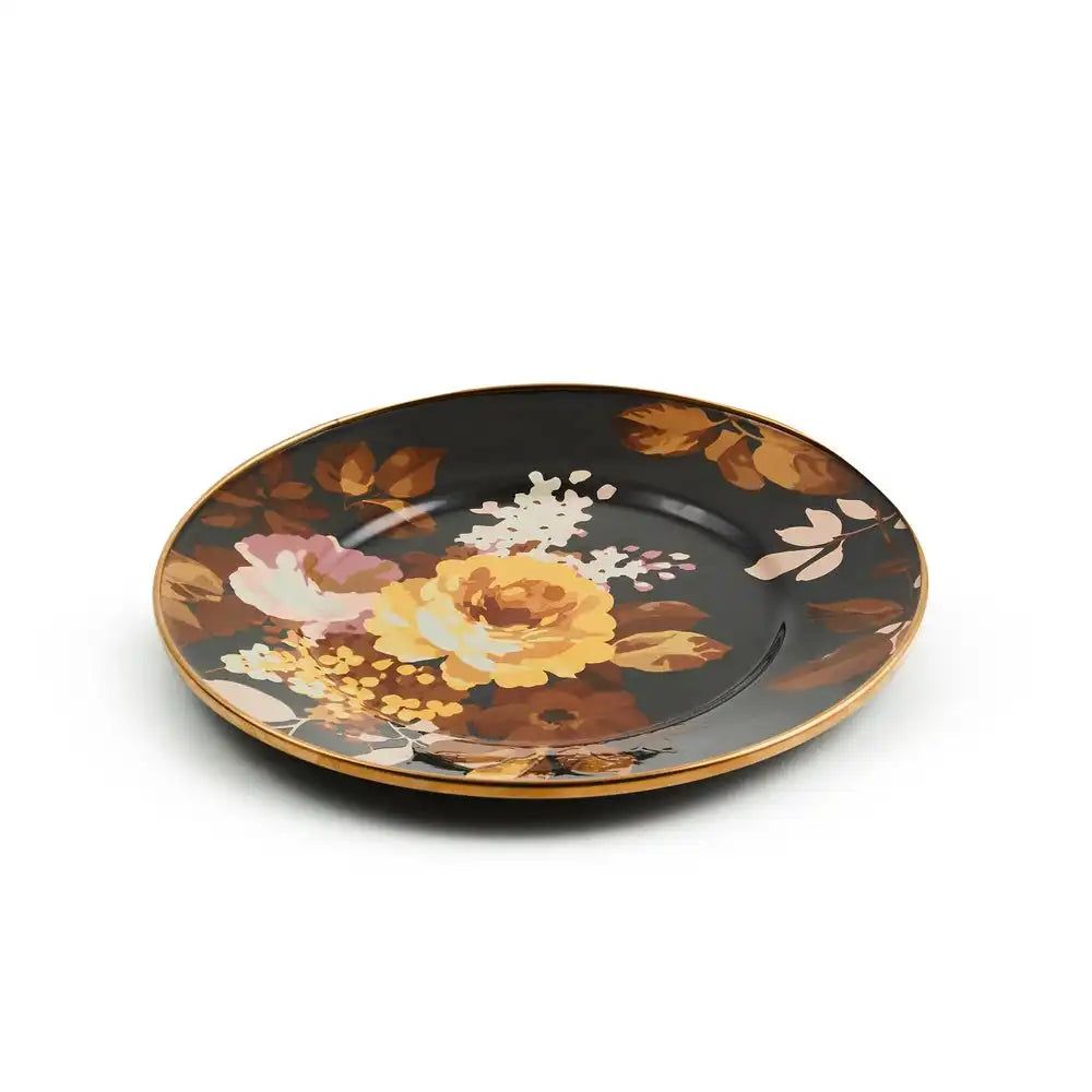Wild Rose Brown Salad Plate