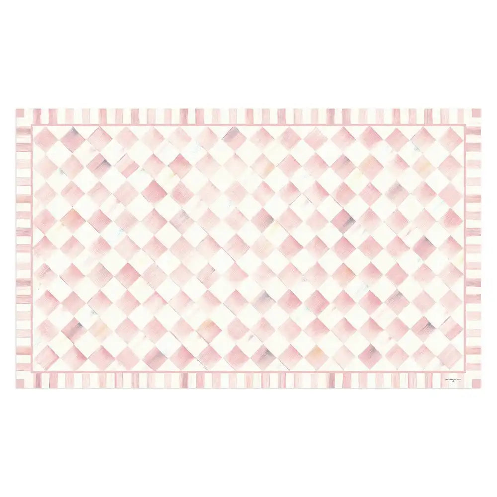 Rosy Check 3' x 5' Floor Mat