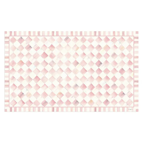 Rosy Check 3' x 5' Floor Mat