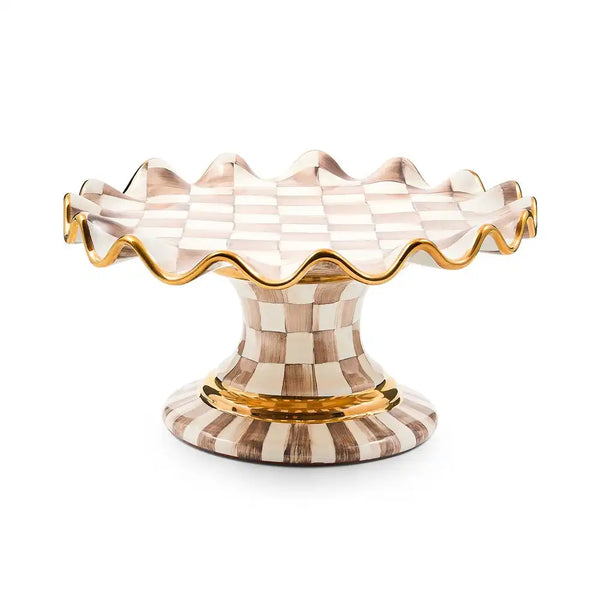 Courtly Check Ceramic Fluted Cake Stand