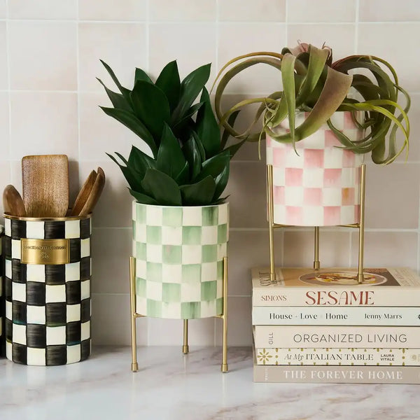 Rosy Check Tabletop Planter