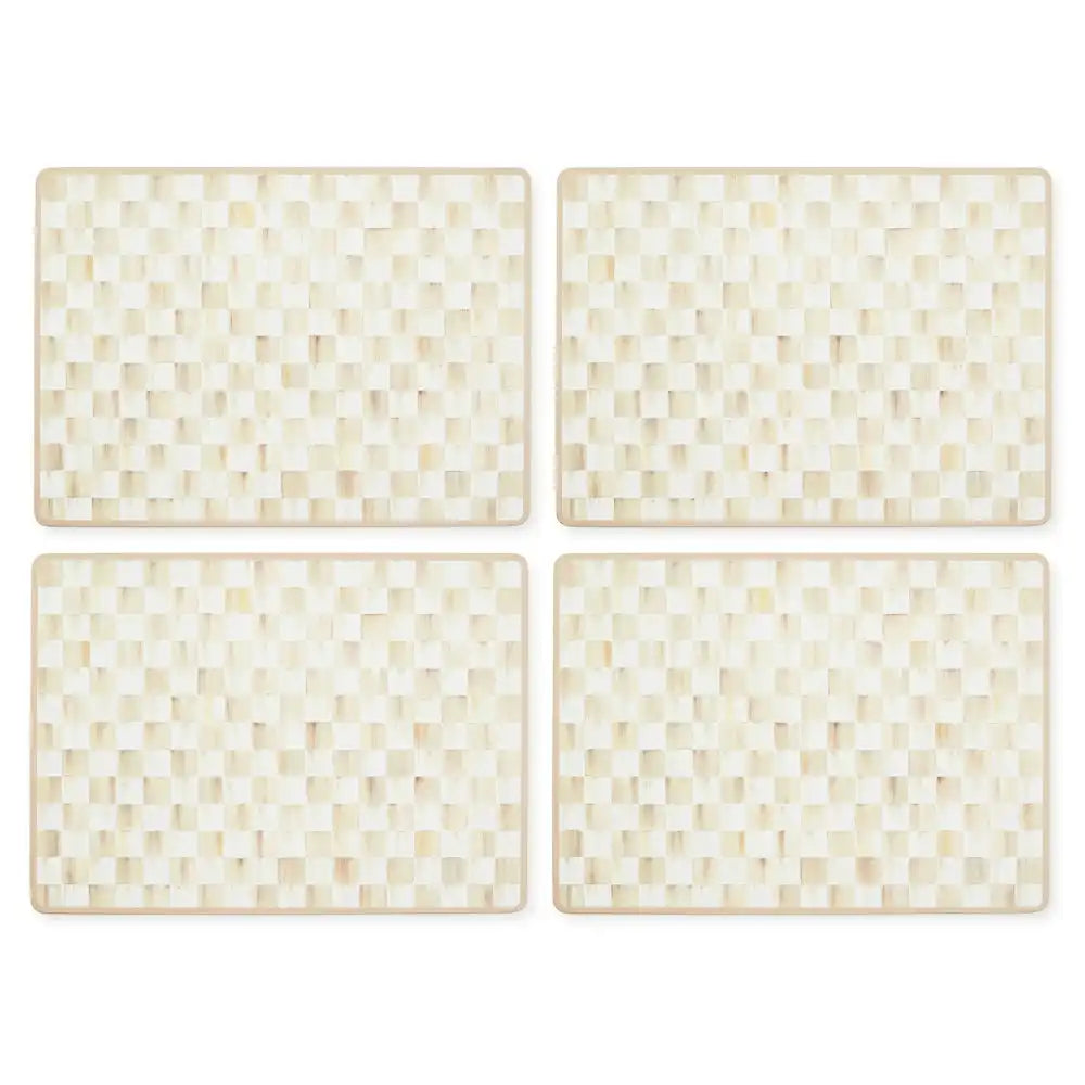 Mocha Check Cork Back Placemats, Set of 4