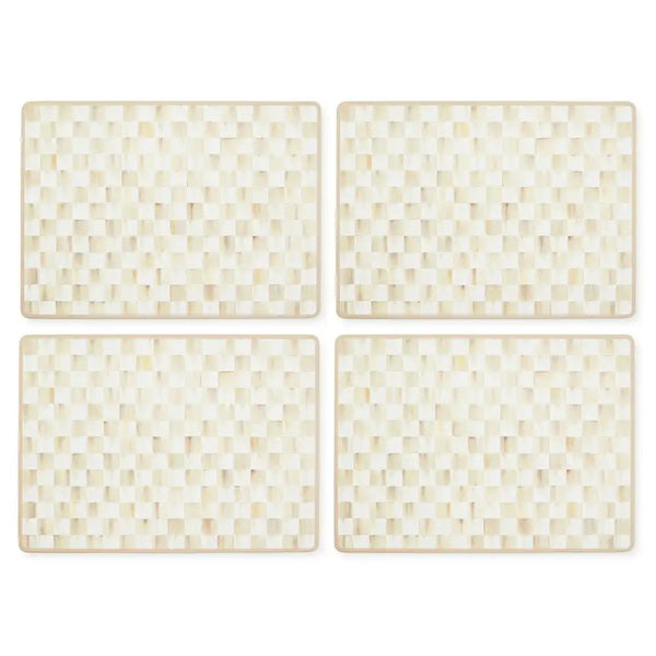 Mocha Check Cork Back Placemats, Set of 4