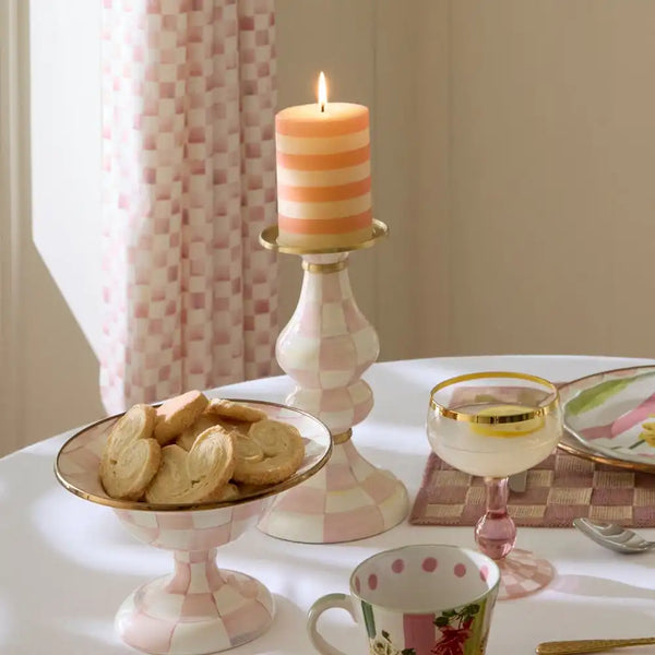 Rosy Check Medium Pillar Candlestick