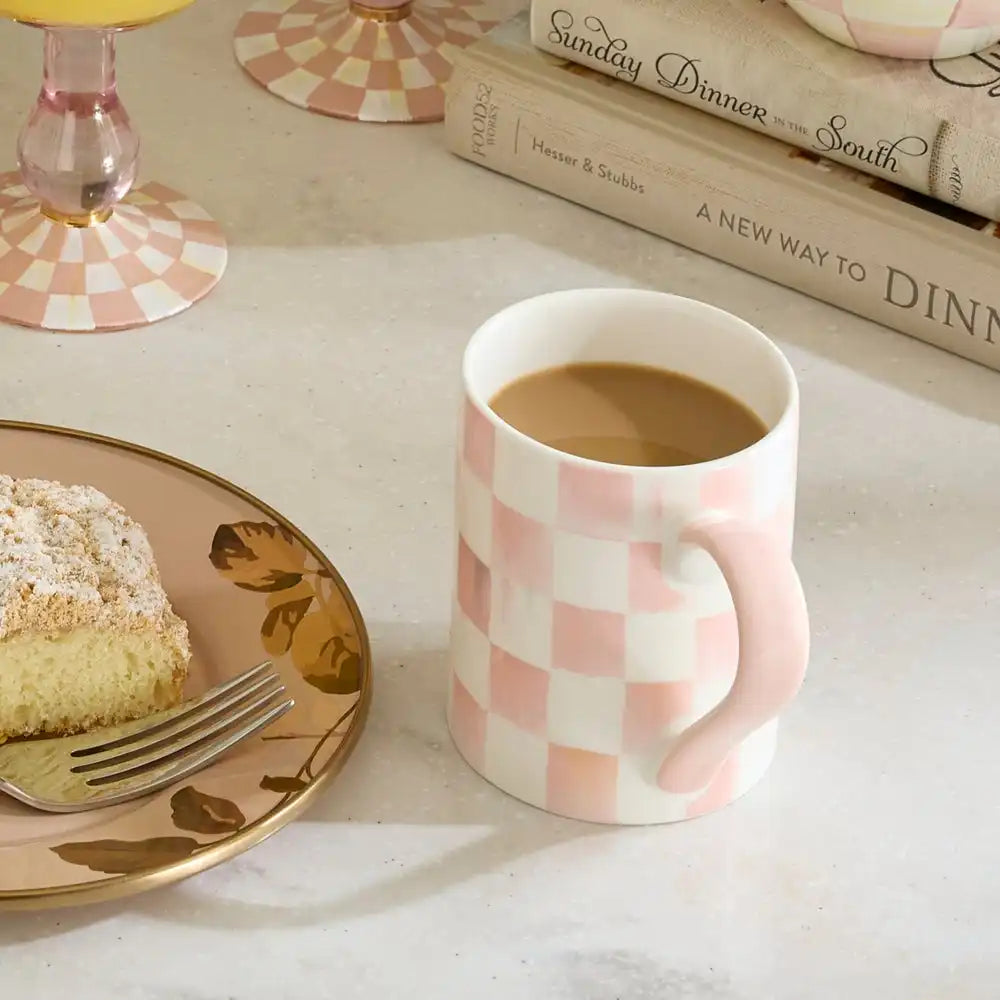 Sky Check Porcelain Mug