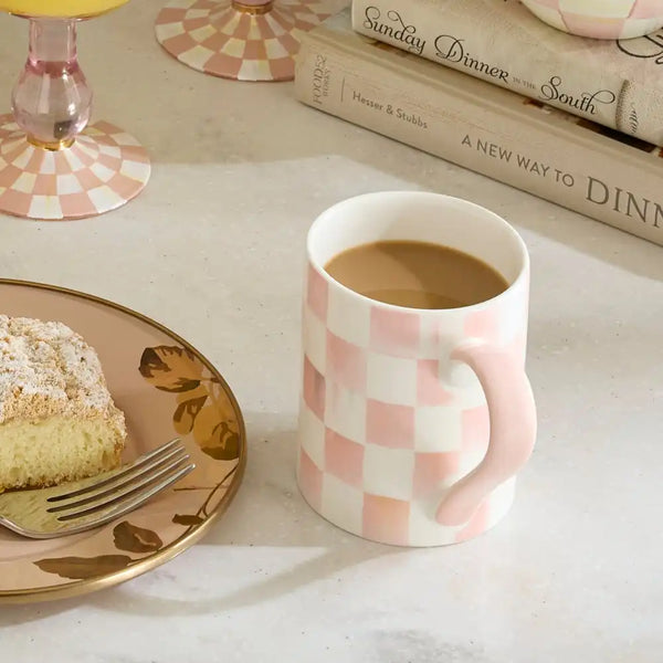 Sky Check Porcelain Mug