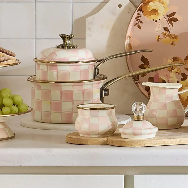 Mocha Check Lidded Sugar Bowl