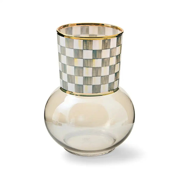 Sky Check Glass Vase
