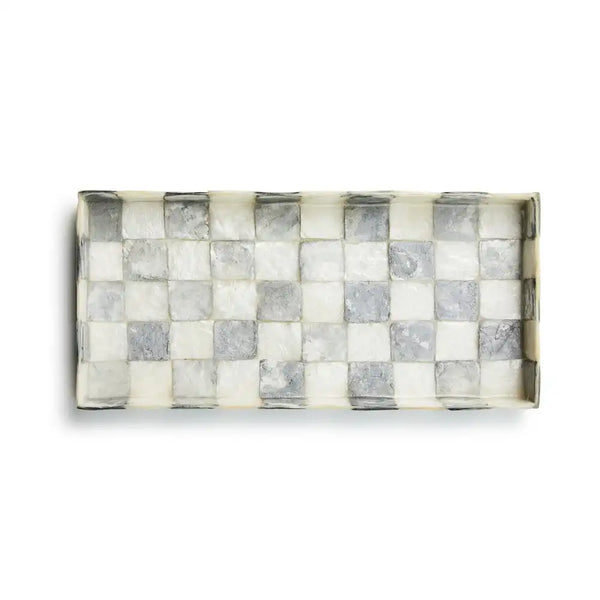 Sterling Check Capiz Vanity Tray