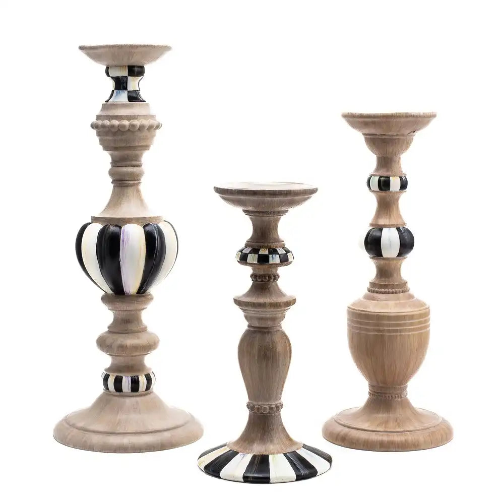 Courtly Pillar Candle Holders, Set of 3 Main image