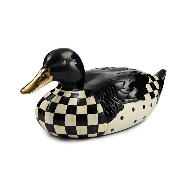 Mocha Check Mallard Duck Figurine