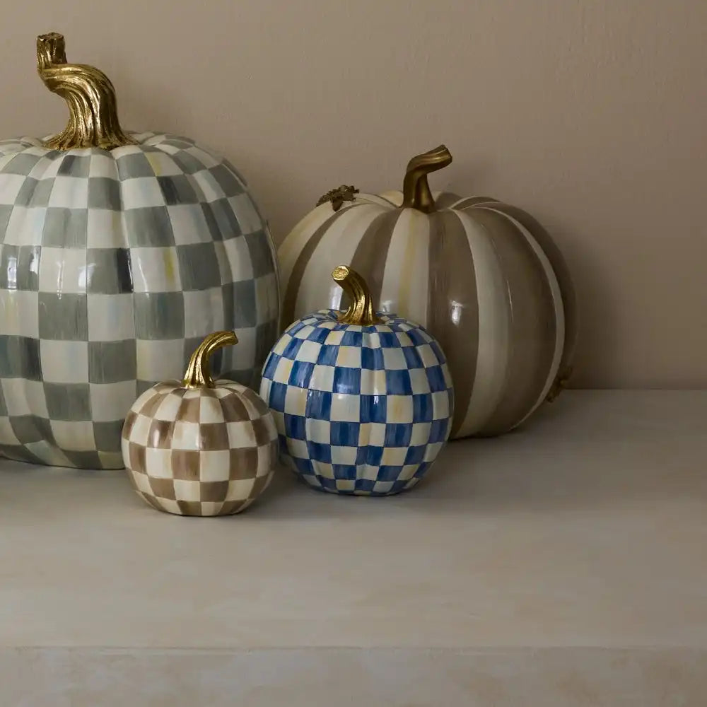 Mocha Check Mini Pumpkin