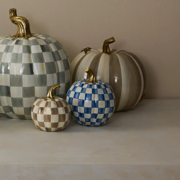 Mocha Check Mini Pumpkin