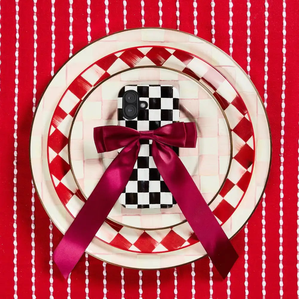 Cherry Check Salad Plates, Set of 4