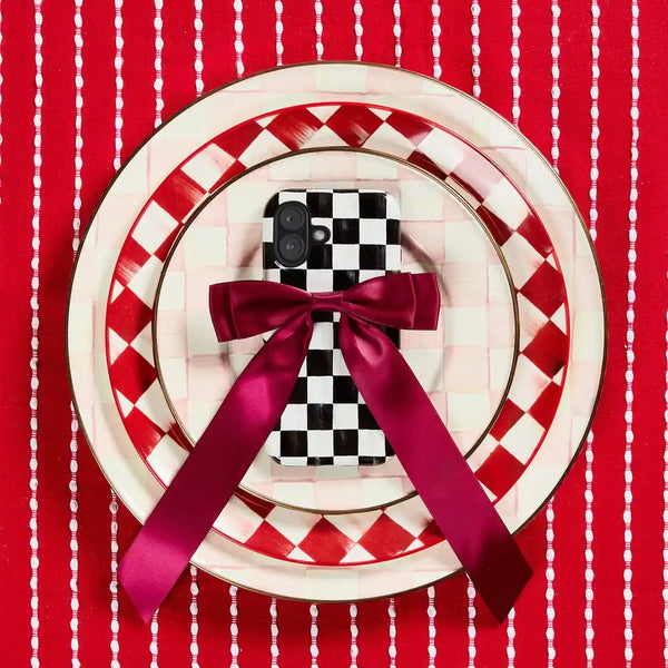 Cherry Check Salad Plates, Set of 4