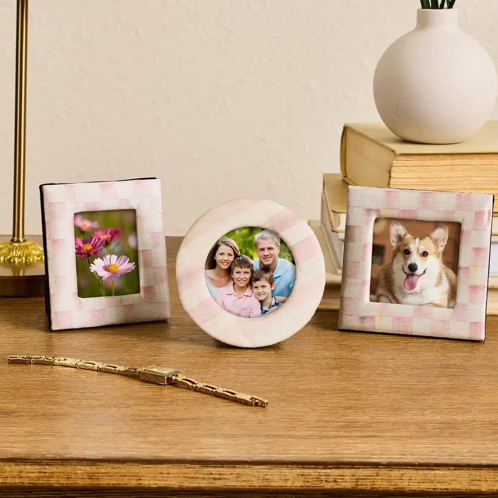 Mocha Fabric Frames, Set of 3