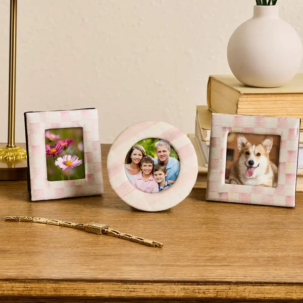 Mocha Fabric Frames, Set of 3