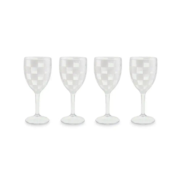 Black Check Acrylic Tumblers, Set of 4