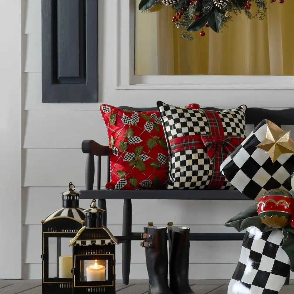 Holly Lattice Throw Pillow Secondary image