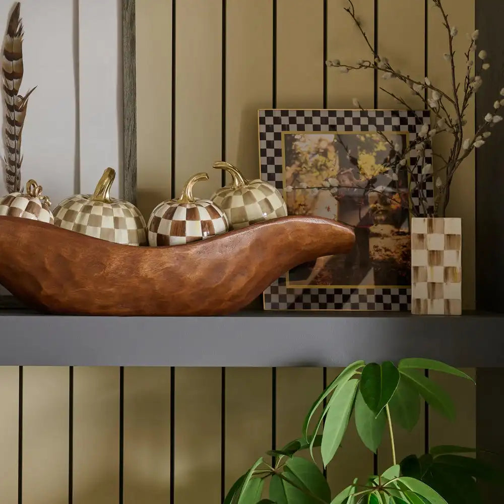 Sage Check Pillar Vase