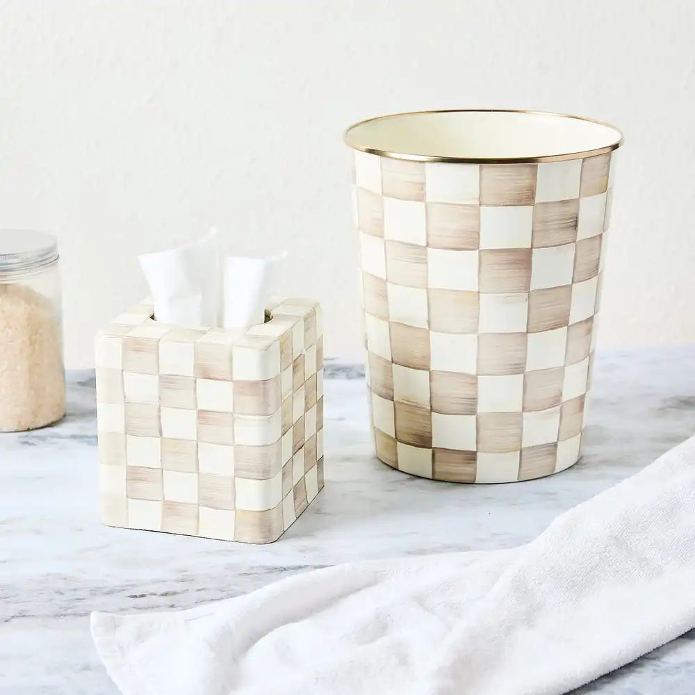 Mocha Check 2 Piece Bath Set