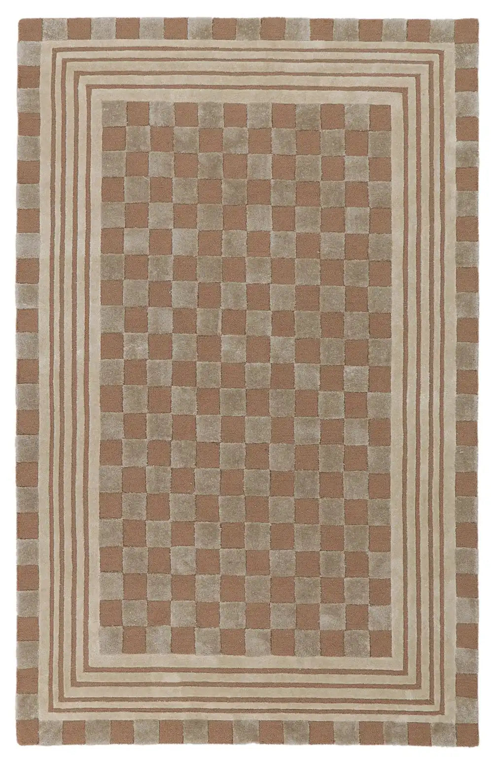 Light Grey Tonal Check 3' x 5' Rug