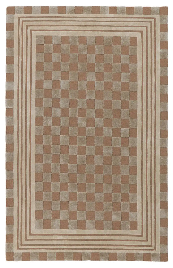 Light Grey Tonal Check 3' x 5' Rug