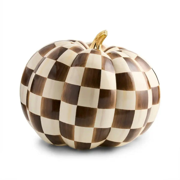 Mocha Check Mini Pumpkin