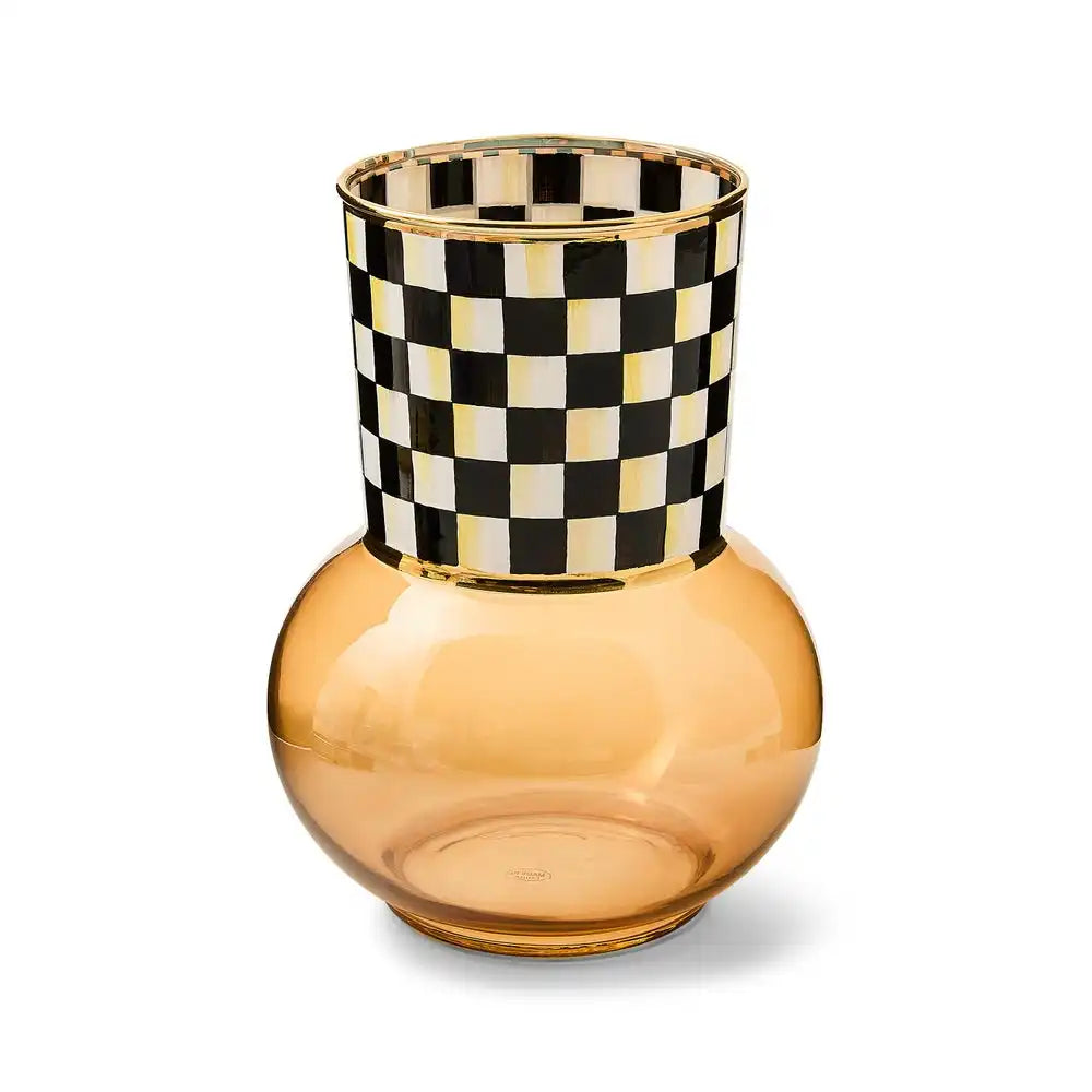 Sky Check Glass Vase